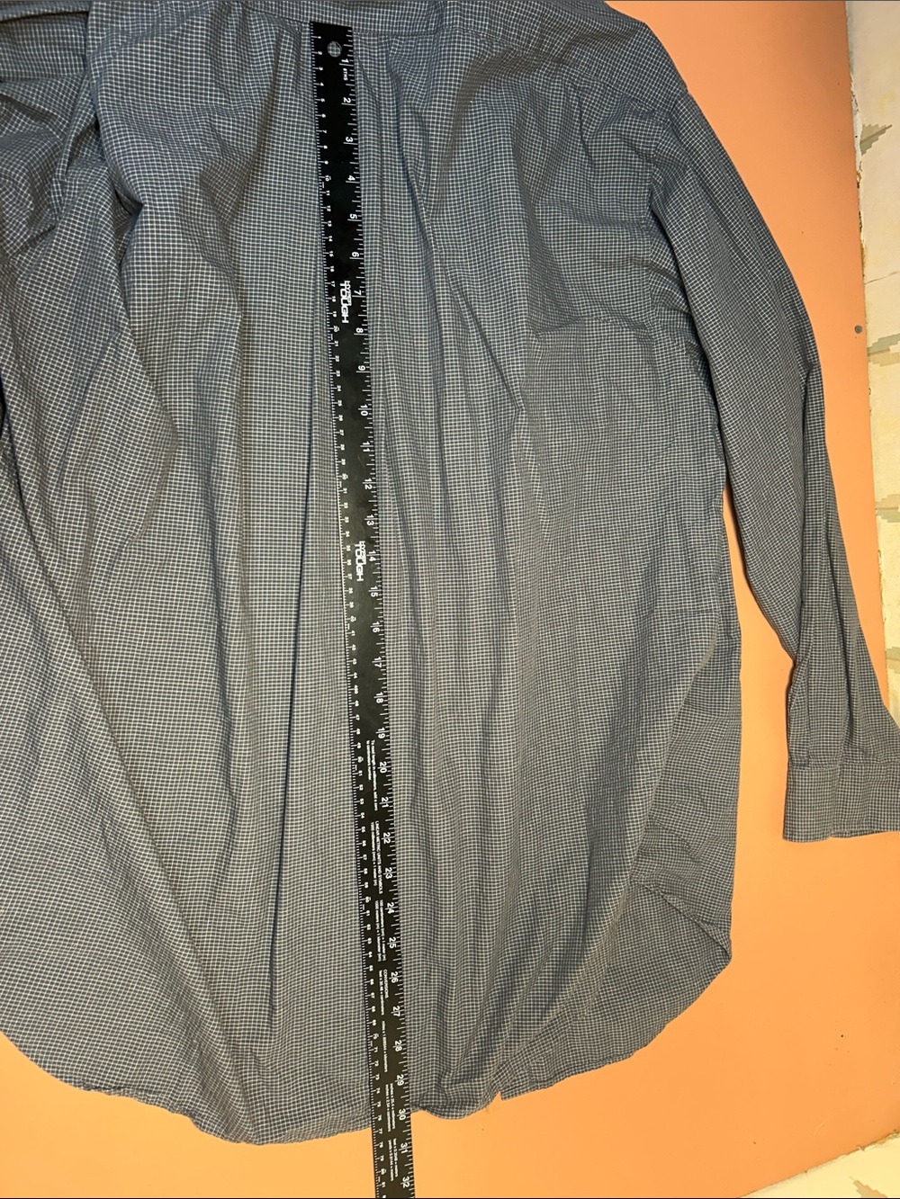 Men's Gray Micro-Check Button-Down Shirt with Razorback pmk009 - Picture 9 of 13